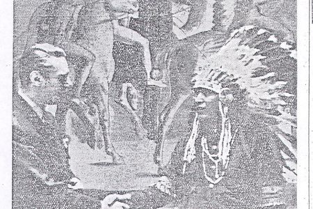 Paul Lester Wiener and an unidentified advisor for the U.S. Pavilion murals