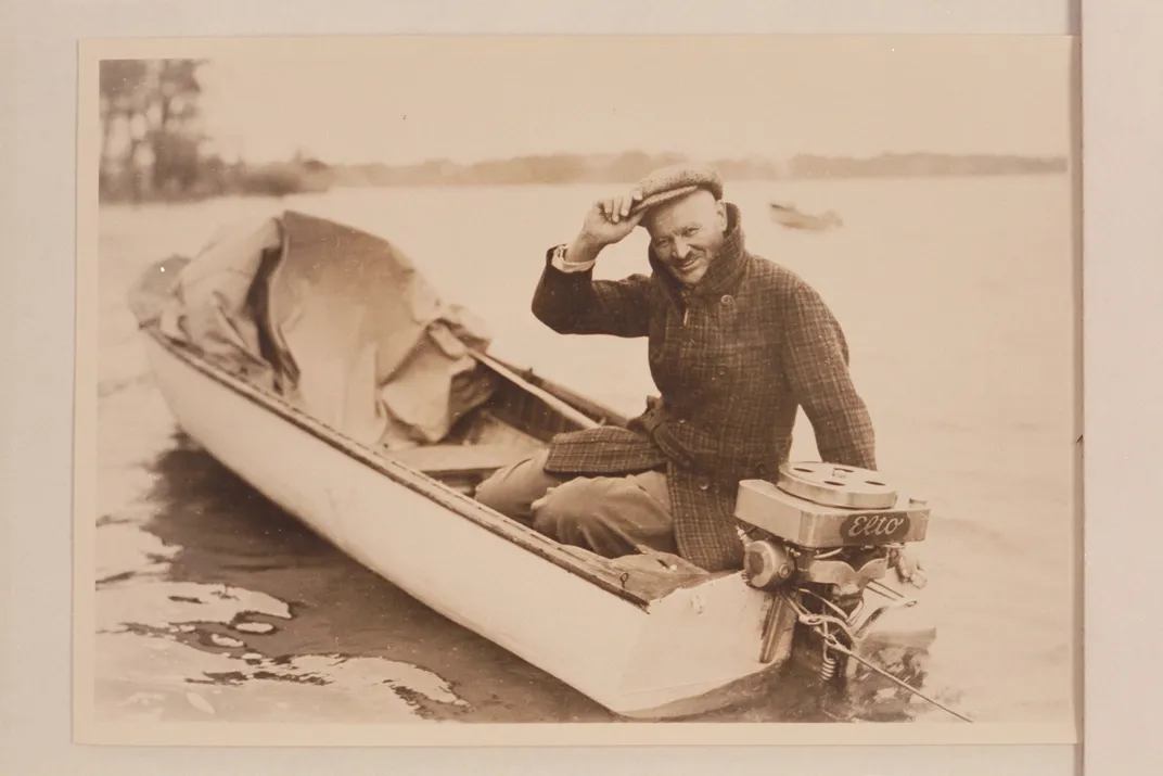 Explorer and writer Lewis R. Freeman on the Ohio River in 1927