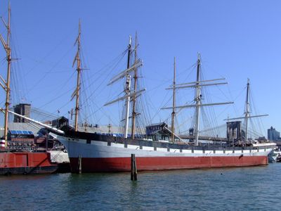 The Wavertree, an 1885 tall ship, is back in New York's harbor after a 16-month-long restoration.
