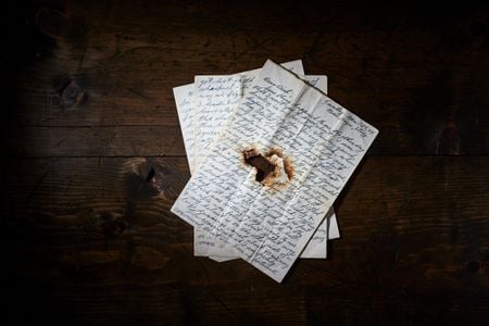 U.S. Army Pvt. John McGrath survived the bullet that scarred this letter he penned during the liberation of Italy. 