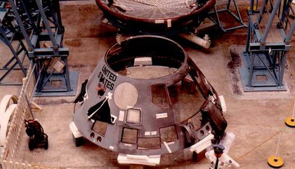 Charred Apollo 1 spacecraft