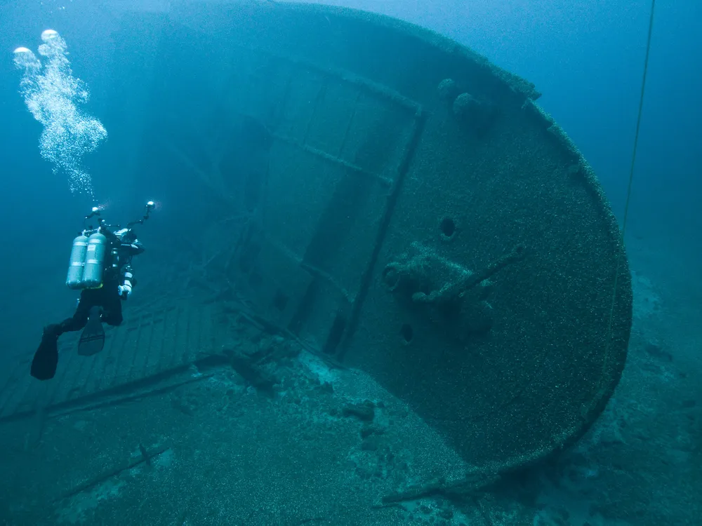 Shipwreck NORMAN in upper Lake Huron in Thunder Bay National Marine Sanctuary