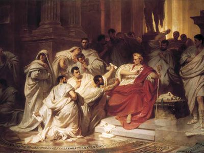 "The Murder of Caesar" by Karl von Piloty, 1865.