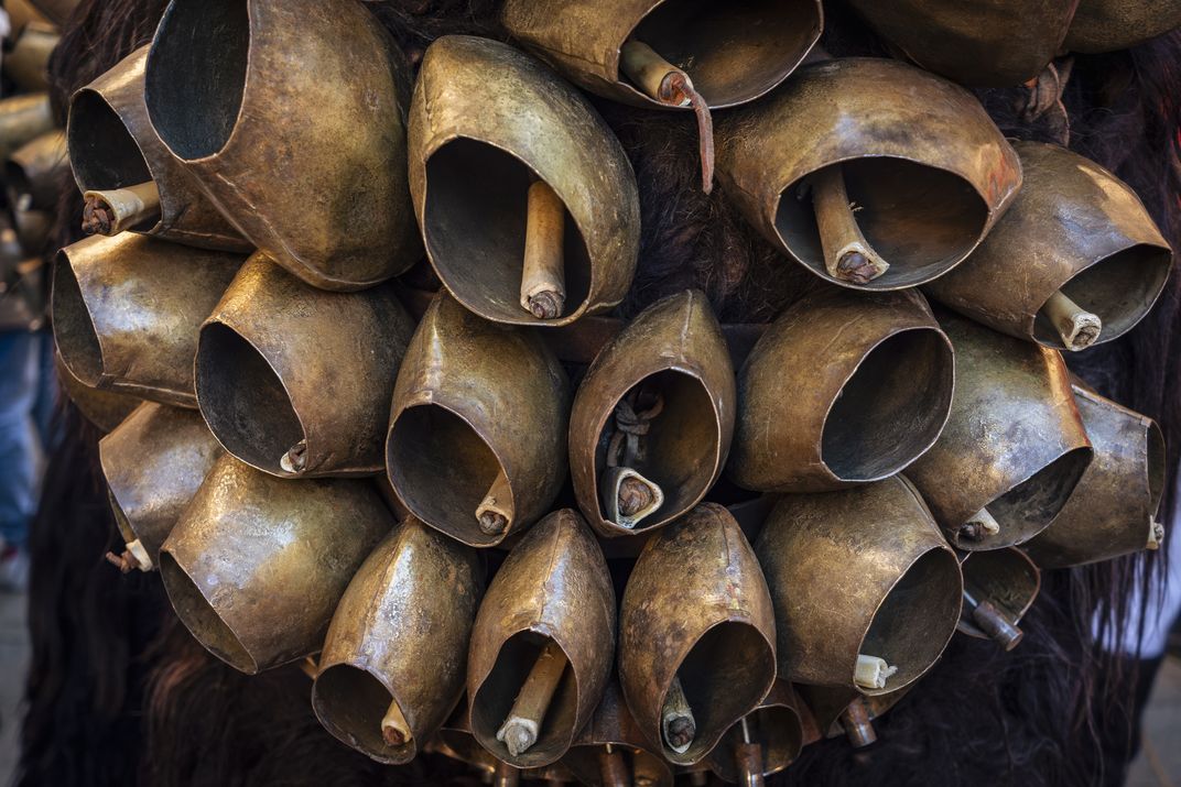 The bells for the Mamuthones are handmade by local artisans who specialize in creating distinctive sounds for each flock of goats and sheep.