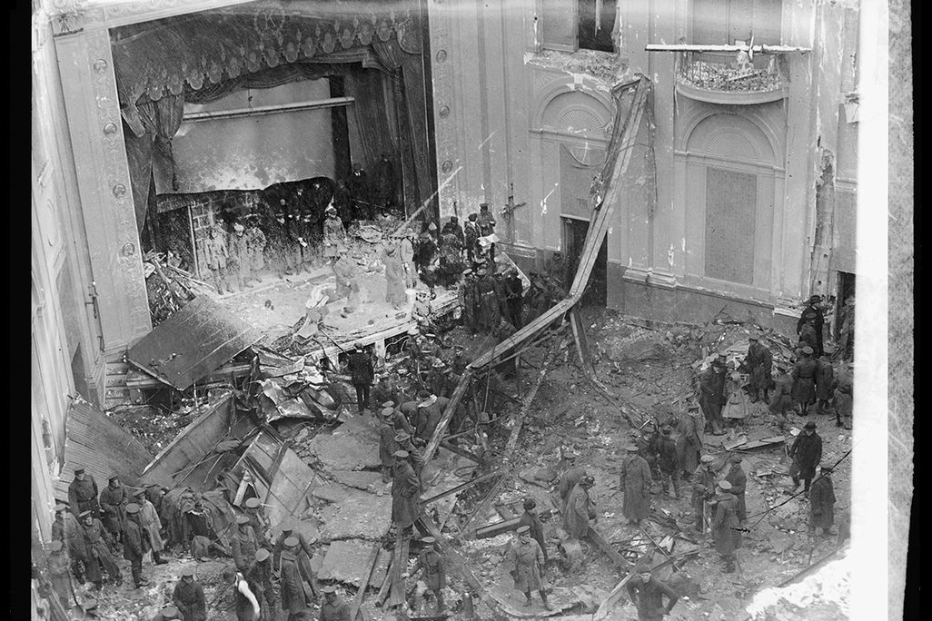 Overhead view of the Knickerbocker Theatre following the roof's collapse