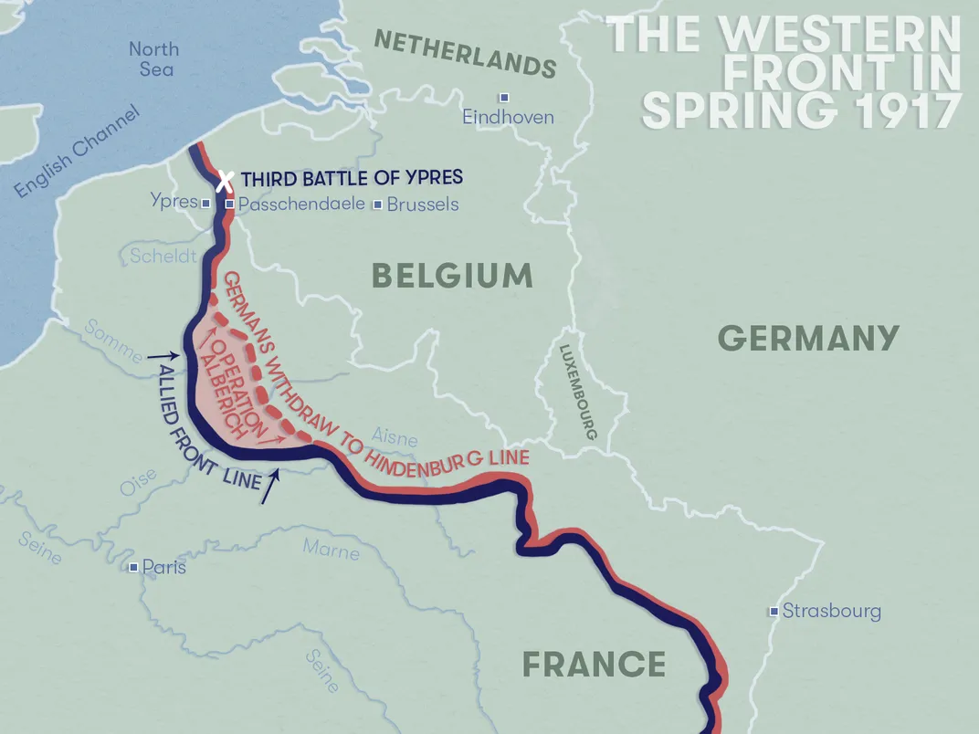 Western Front 1917 map