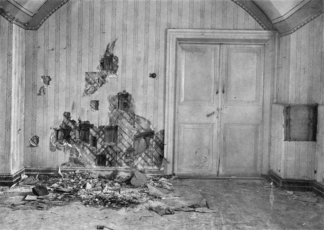 The Yekaterinburg basement where the imperial family and four attendants were executed on the night of July 16-17, 1918