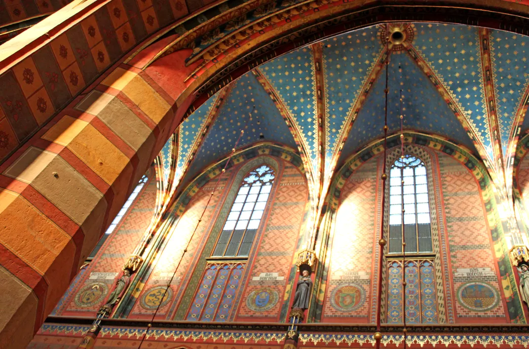 Interior of St. Mary's Basilica, Kraków