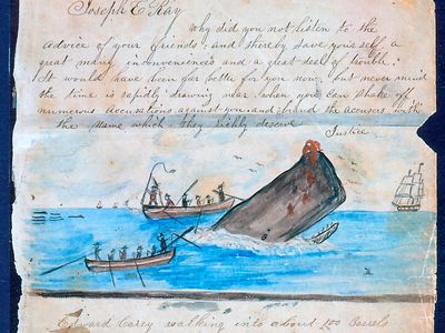 In 1856, a Nantucket sailor sketched the killing of his crew’s “100-barrel” prize.