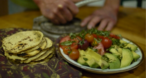 Hot, handmade corn tortillas
