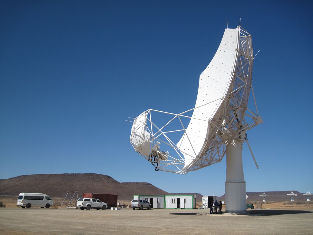 A giant, white dish that detects radio waves