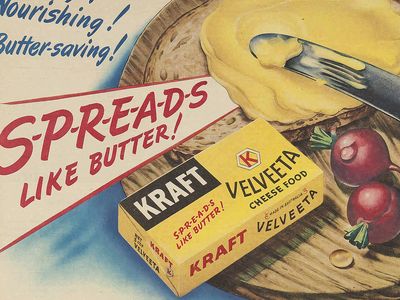 A 1951 ad. The FDA informed Kraft in 2002 it could no longer market Velveeta as a cheese.&nbsp;