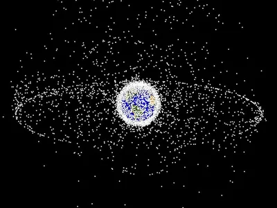 This computer-generated image shows objects in Earth&#39;s orbit. The majority&mdash;around 95 percent&mdash;are bits of space junk.