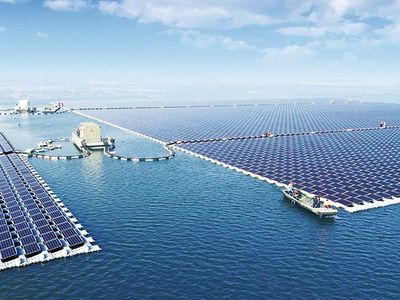 The floating solar power station in Anhui province