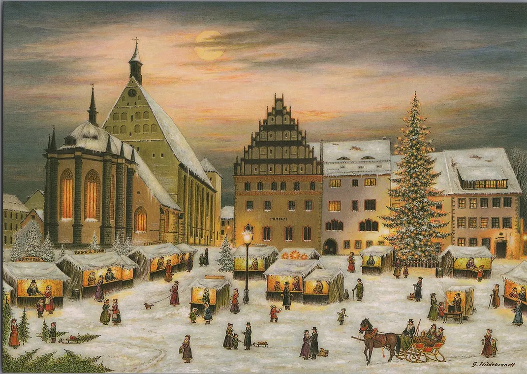 Postcard of a Christmas market