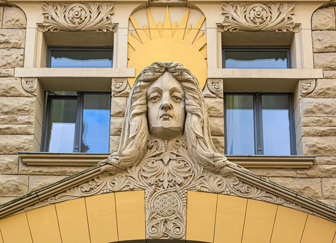 Art Nouveau architectural detail, Riga, Latvia