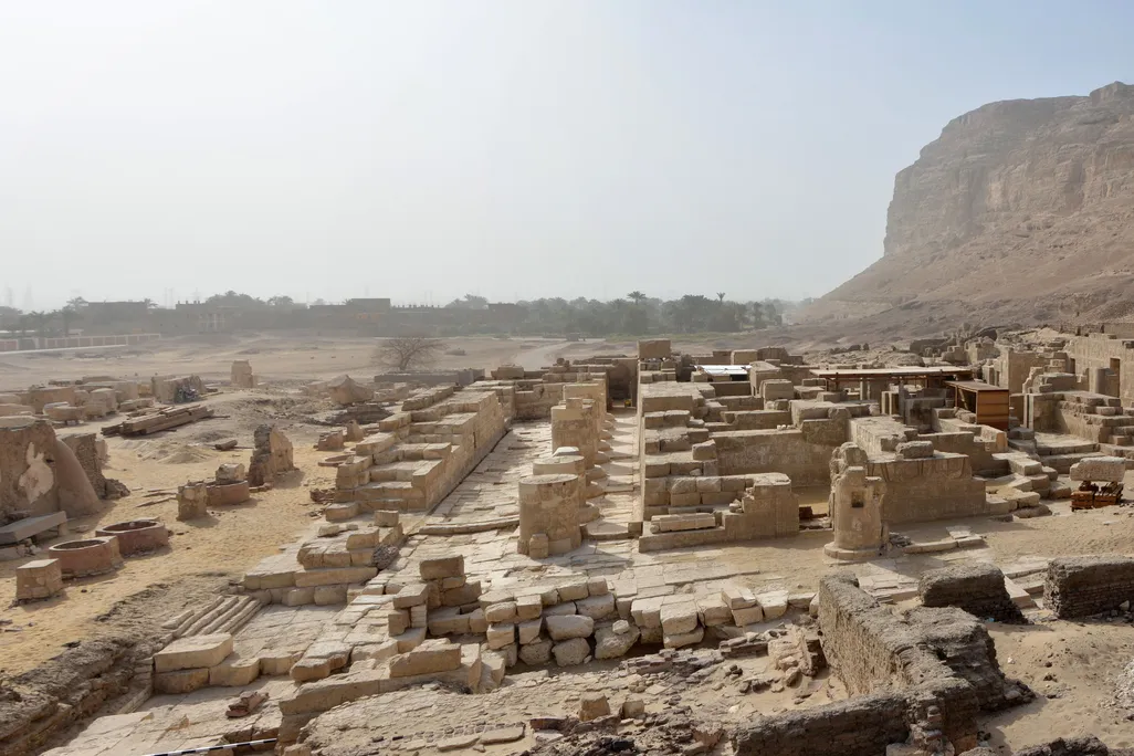 ruins of ancient temple in sandy desert