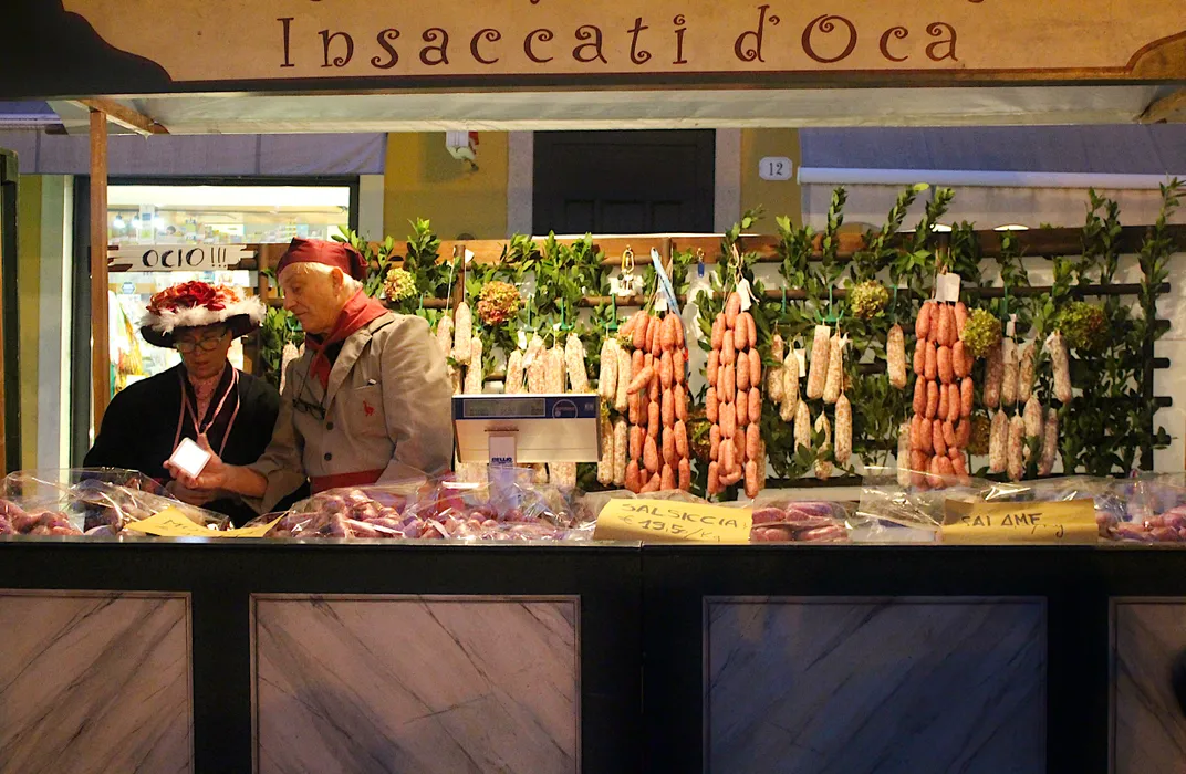goose sausages and salami