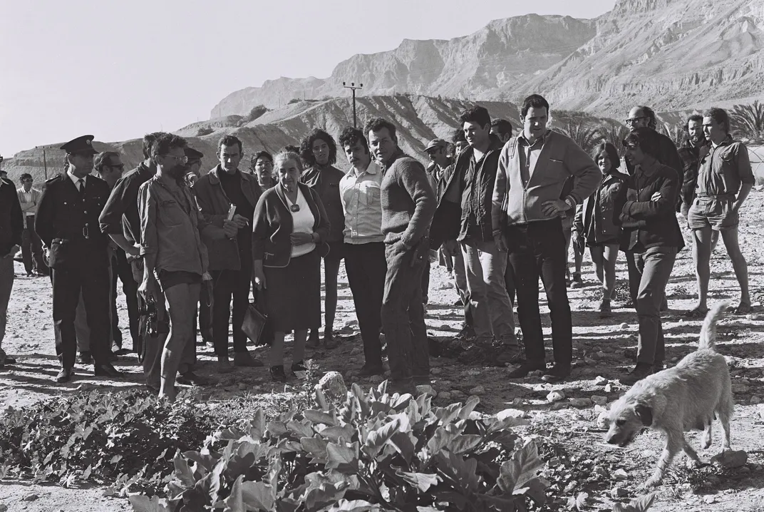 Meir visiting a kibbutz in 1971