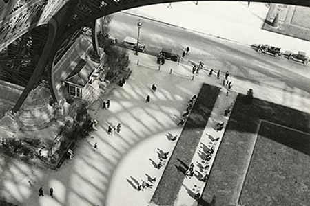 Kertész (in his 80s, c. 1975) made his name in Paris (Under the Eiffel Tower, 1929).