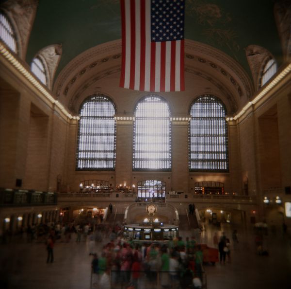 Grand Central Terminal, NYC. 100asa Fuji Color Negative 120 Film, shot with Holga CFN "PhillM Special" camera. thumbnail