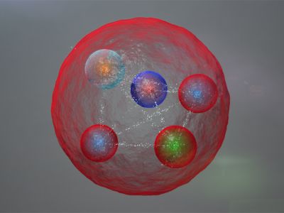 An artist's rendering of what a pentaquark structure might look like. 