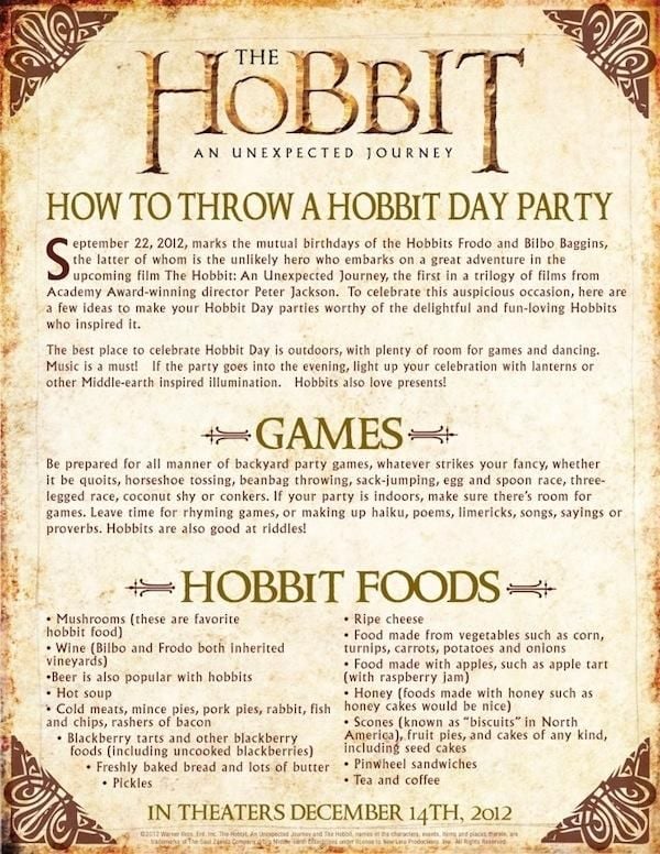 How to Properly Celebrate a Hobbit Birthday