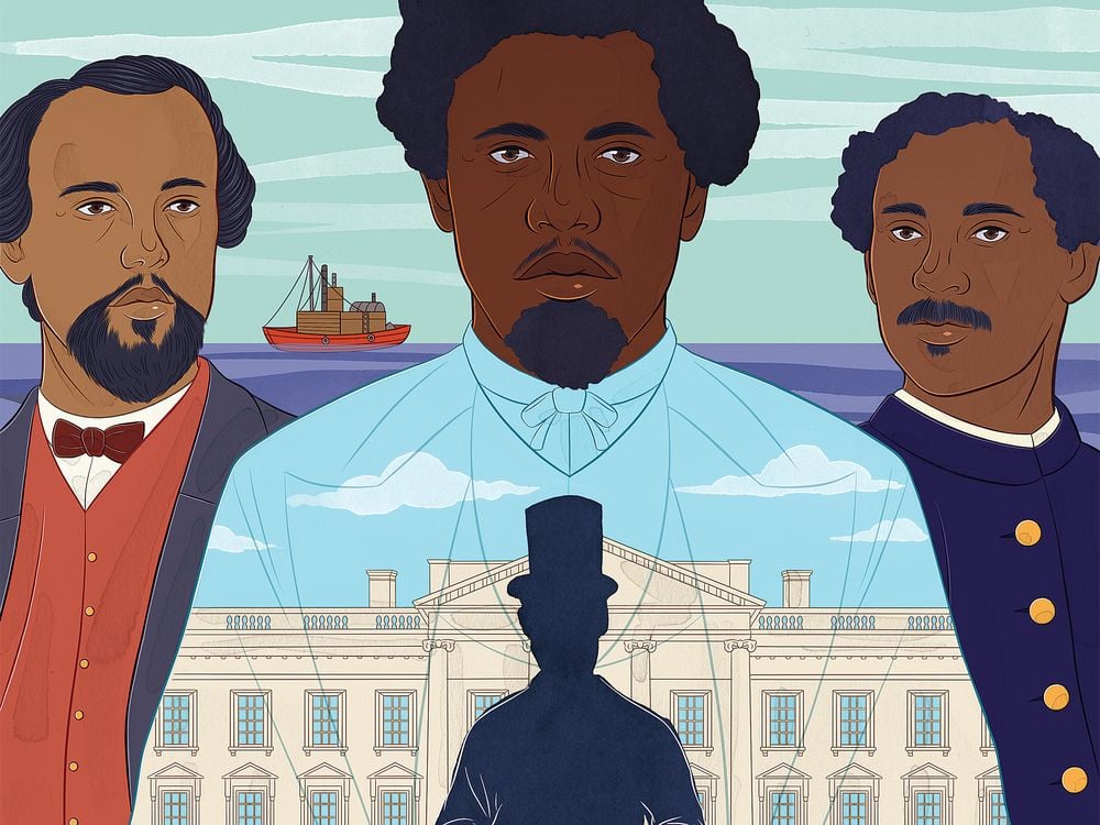 a illustration of abolitionist at the White House