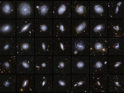 A mosaic of galaxies captured by Euclid as part of its first observations of the deep field areas