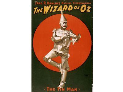 Baum produced a stage version of his children's book two years after it came out. This work was aimed primarily for adults, and was the first time the Tin Woodman was referred to as the Tin Man.