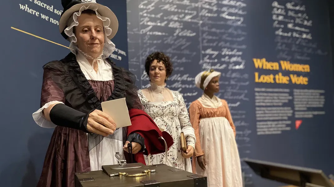 A tableau of female voters during the Revolutionary era
