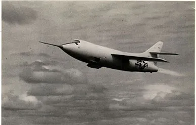 The Douglas D-558-2 Skyrocket (shown here at Edwards Air Force Base circa May 1949) pushed past Mach 2 on November 20, 1953, beating an advanced X-1 to the record.
