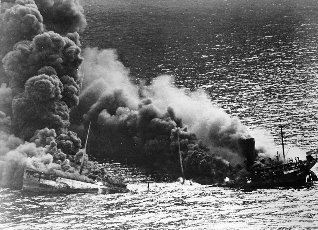 Allied tanker torpedoed by U-boat