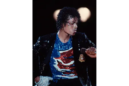 Michael Jackson performs in Kansas City, Kansas during the "Victory" tour in 1984. 