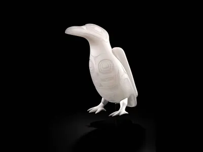The renowned Tlingit American artist, Preston Singletary created more than 60 glassworks to illustrate the traditional story of the raven, above: White Raven (Dleit Y&eacute;il), 2018,&nbsp;and pairing them in an immersive experience with music and projections.