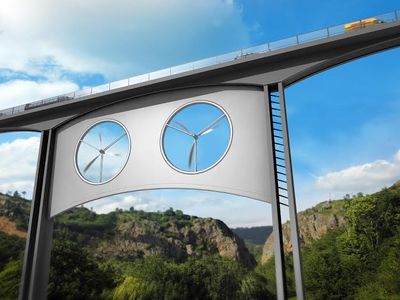 Rendering of Juncal Viaduct with turbines 