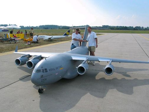 This 1/9th model of a C-17 actually flies.