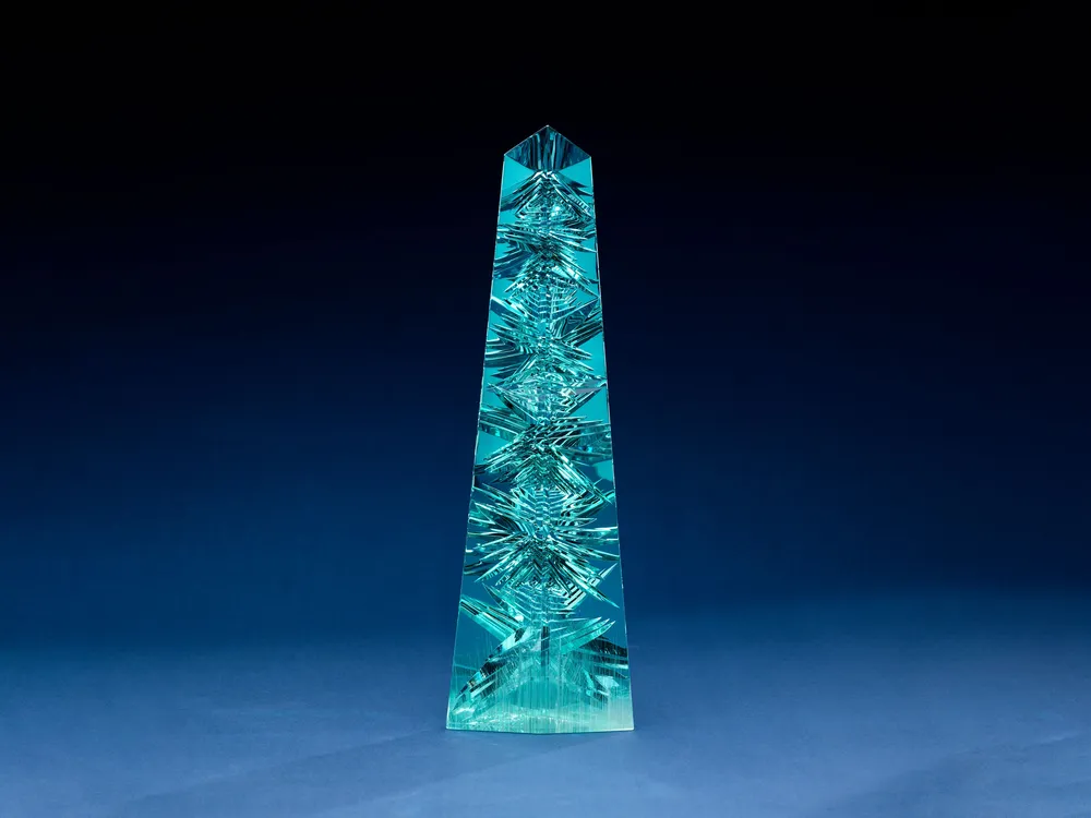 Dom Pedro aquamarine was cut from a 100-pound crystal that was mined in the late 1980s. It weighs around 4.6 pounds, making it one of the largest aquamarine gemstones in the world. (Donald E. Hurlbert, Smithsonian)