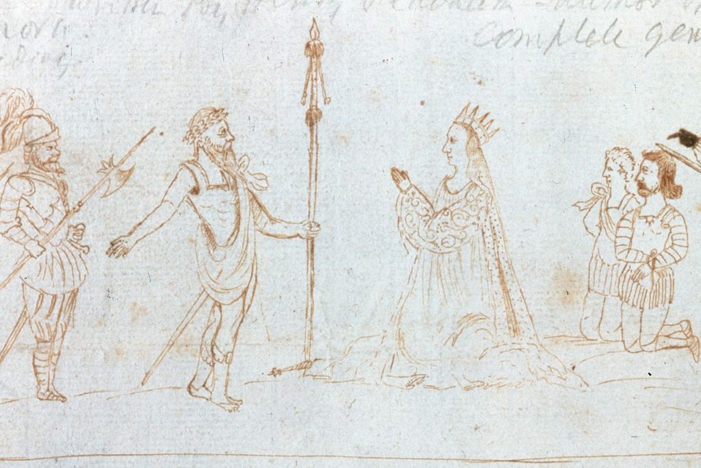 Drawing of performance of Titus Andronicus