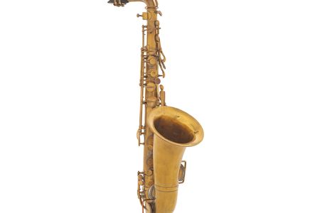 Adolphe Sax made this alto saxophone in 1857, long after he had switched to brass. The sax is still a woodwind instrument, though.