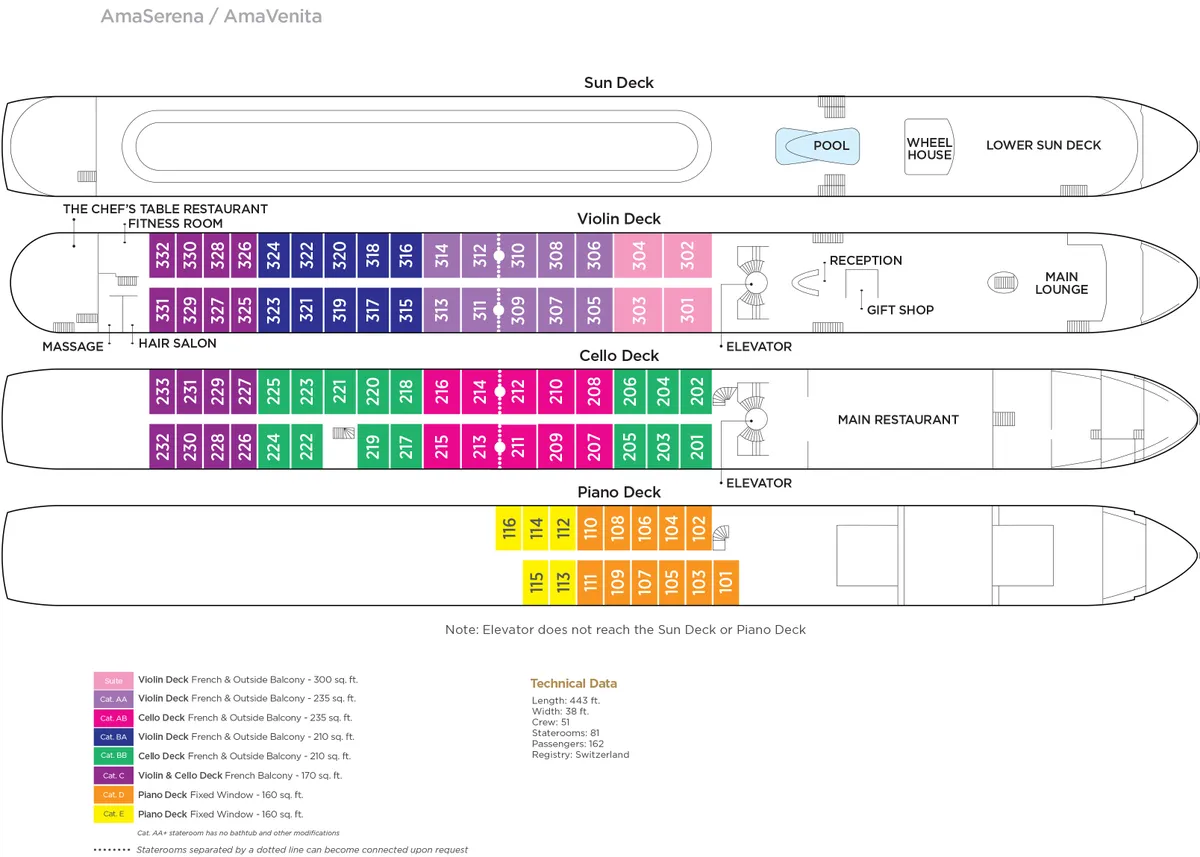 AmaSerena deck plan image