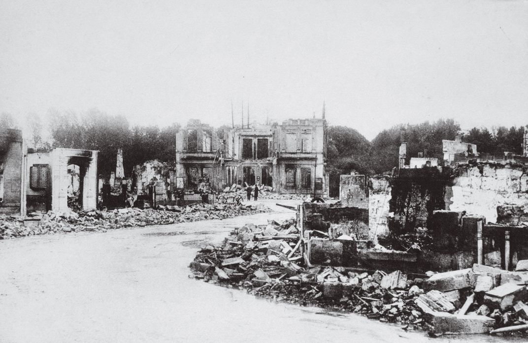 The aftermath of the First Battle of the Marne in Revigny-sur-Ornain, September 1914. RAC drivers carried critical intelligence between French and British commanders.