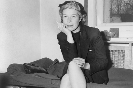 Mildred Gillars, a.k.a. Axis Sally, in custody at U.S. Counter Intelligence HQ, Berlin, 1946.