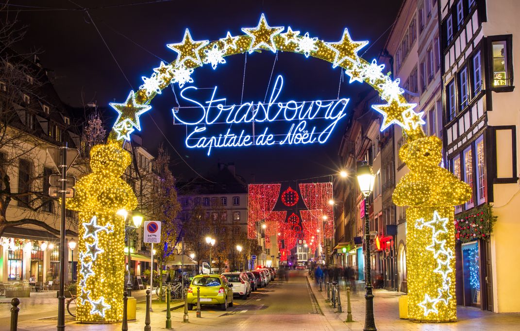 Festive entrance to Strasbourg's historic Christmas market