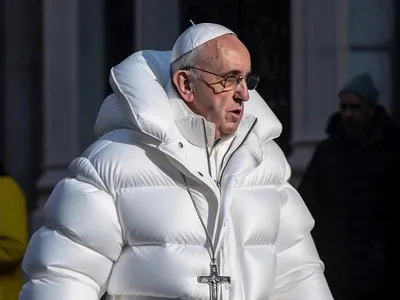 The A.I.-generated image of Pope Francis in a puffer jacket.