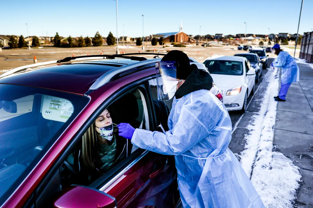 COVID drive-thru test in Colorado