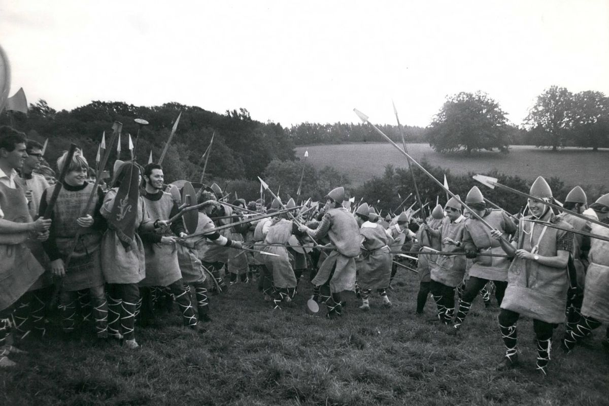 A local videographer shot 300 reels of color film during the re-enactment, which shows “soldiers on foot getting remarkably close to horses” and “a rather relax