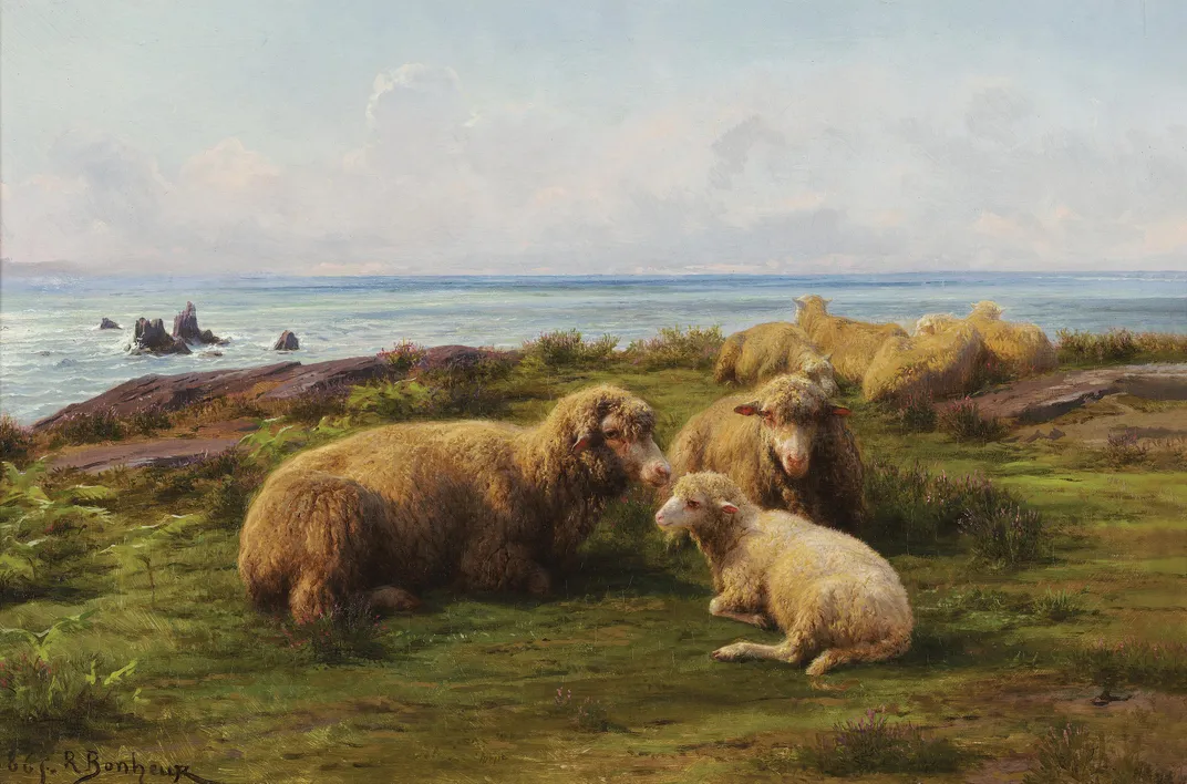 Bonheur's Sheep by the Sea painting