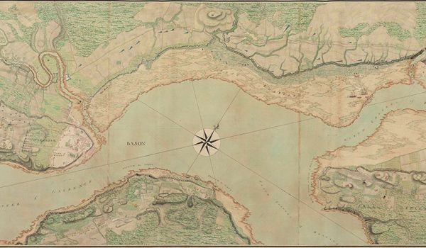 Map of the St Lawrence River in Quebec in 1759 during the French and Indian War - mobile