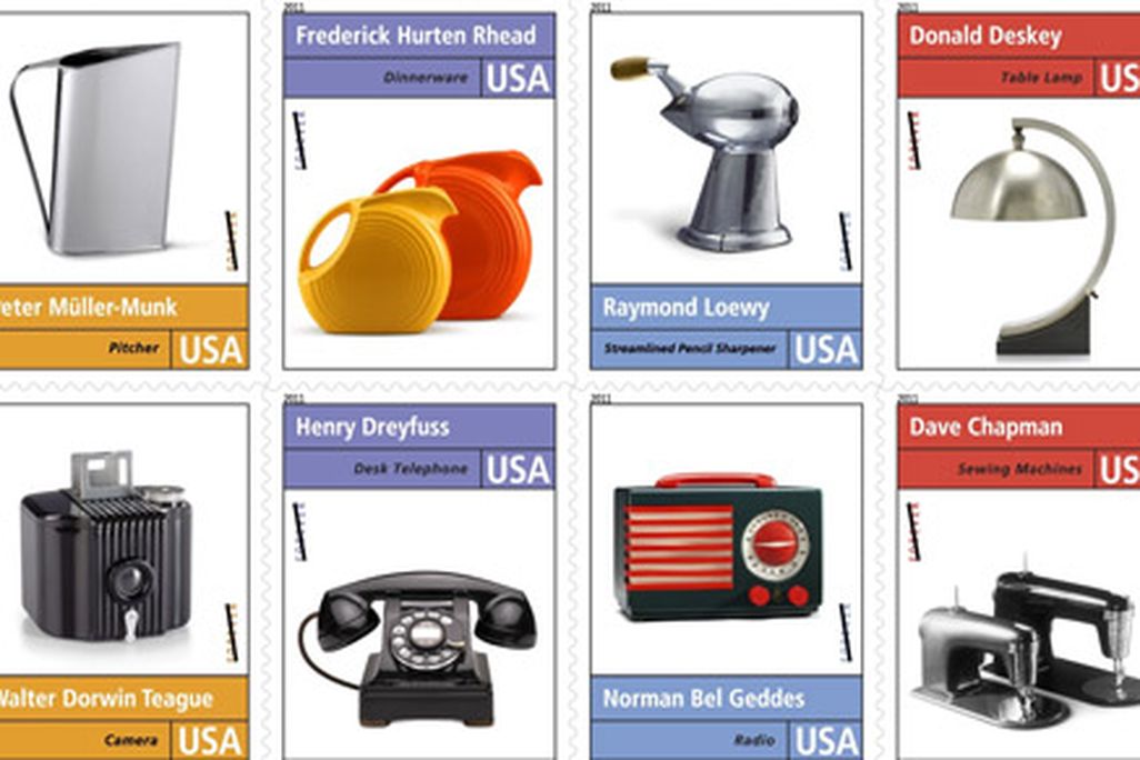 A selection of the stamps featuring American inventions